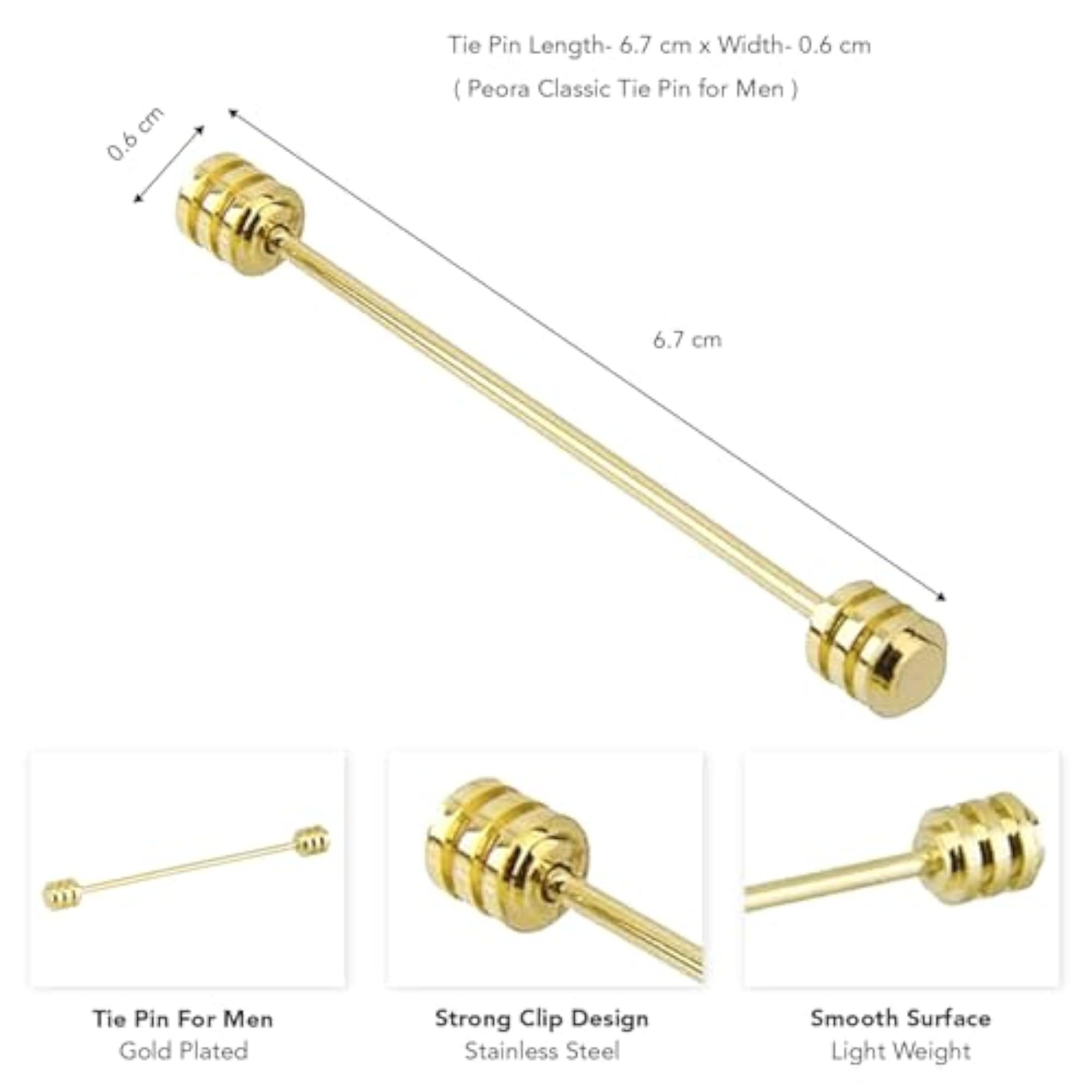 Dumbbell Style Tie Pin for Men